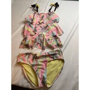 Justice Brand, Two-Piece Tropical Bikini, Girl’s/Kid’s Size 8 Swimwear Clothing